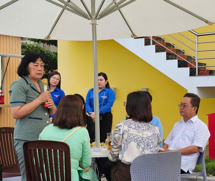 Bà Mã Thị Thanh phát biểu