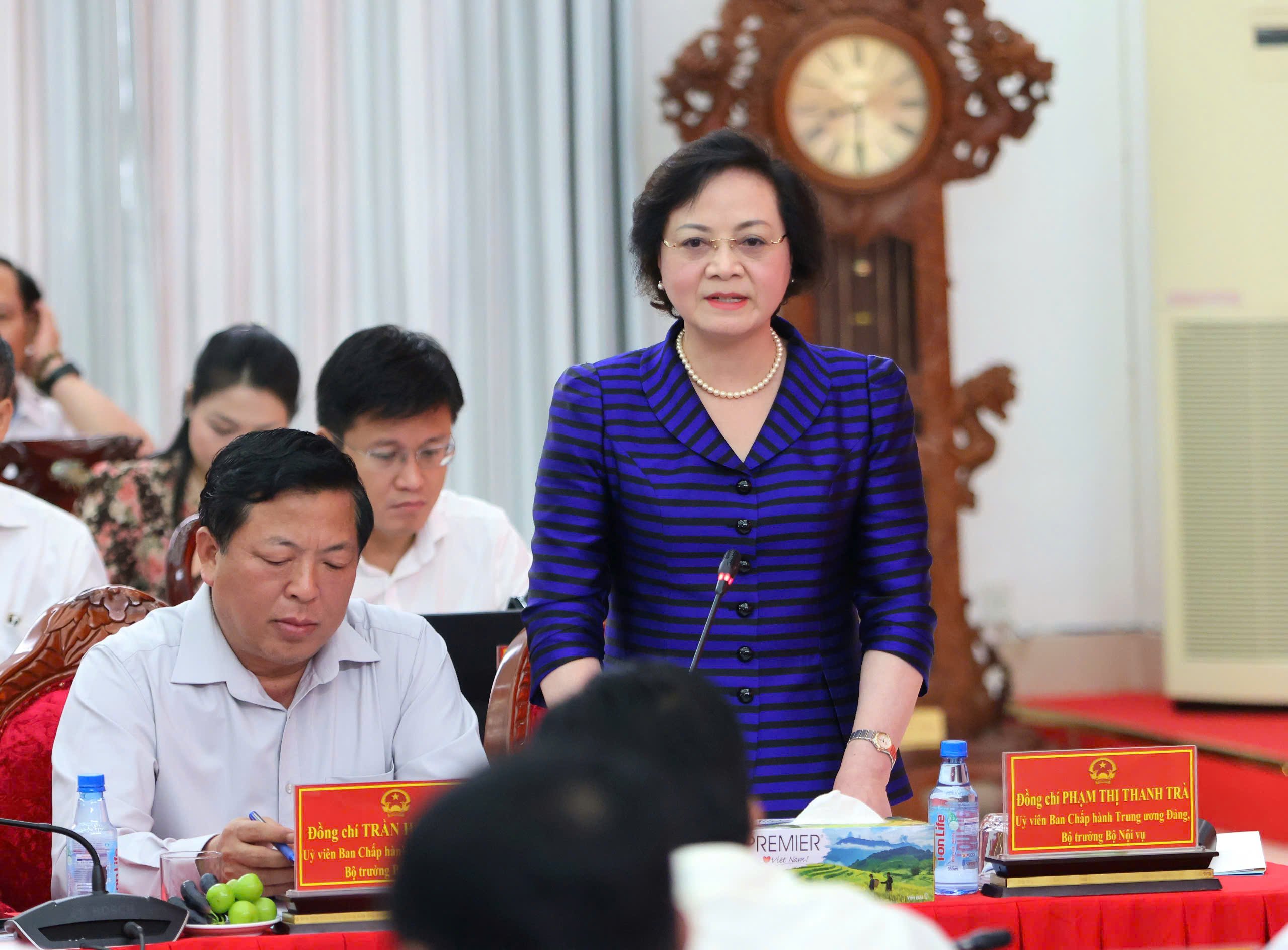 Bộ trưởng Nội vụ Phạm Thị Thanh Trà phát biểu tại hội nghị.