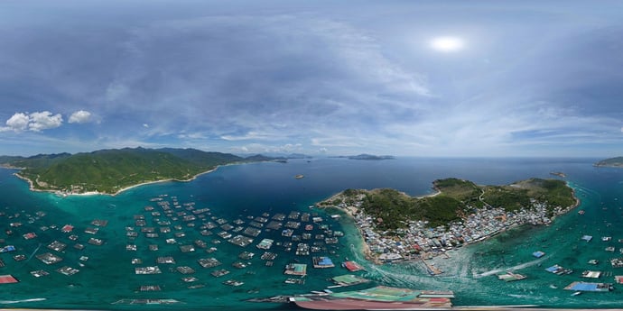 Một góc đảo Bình Hưng nhìn từ trên cao.
