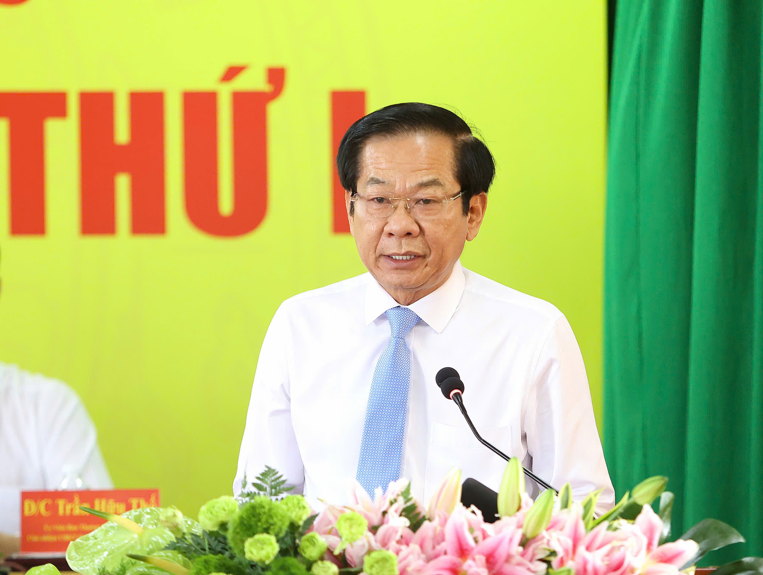 Ông Đỗ Thanh Bình - Ủy viên BCH Trung ương Đảng, Bí thư Thành ủy Cần Thơ phát biểu chỉ đạo tại Đại hội.