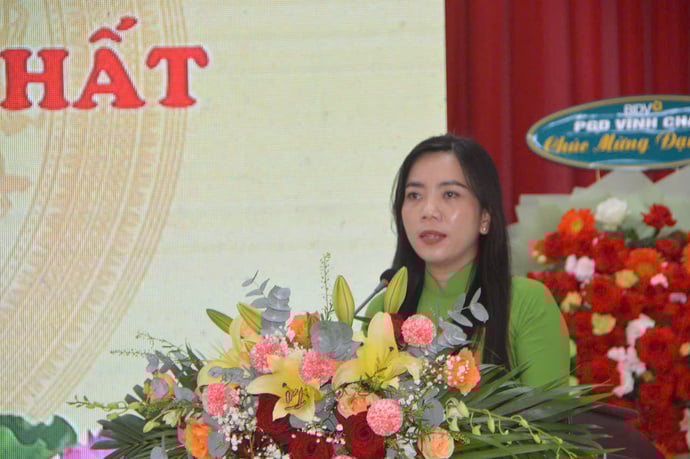 Bà Triệu Thị Ngọc Diễm phát biểu tại Đại hội