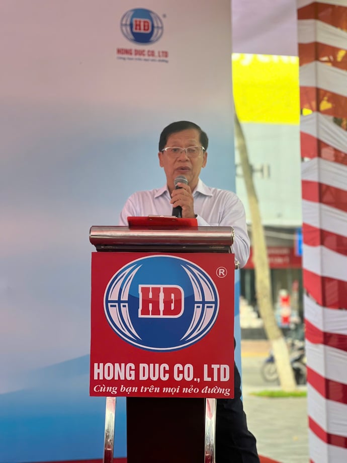 Ông Nguyễn Tùng Phương - Phó Giám đốc Công ty TNHH Honda Hồng Đức phát biểu tại chương trình.