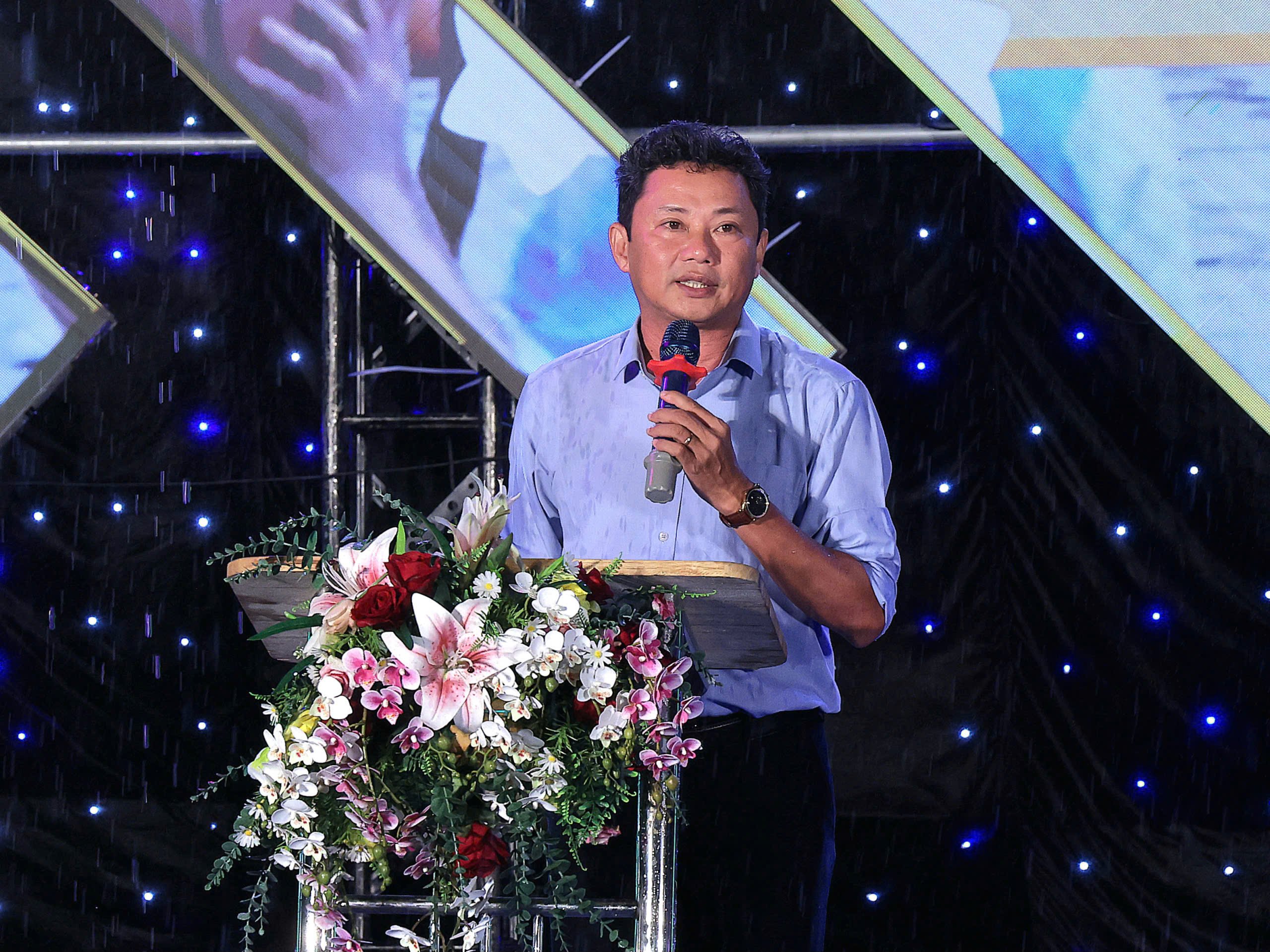 Ông Võ Anh Tuấn - Giám đốc Nhà Văn hóa Thiếu nhi quận Ninh Kiều phát biểu tại lễ tổng kết.