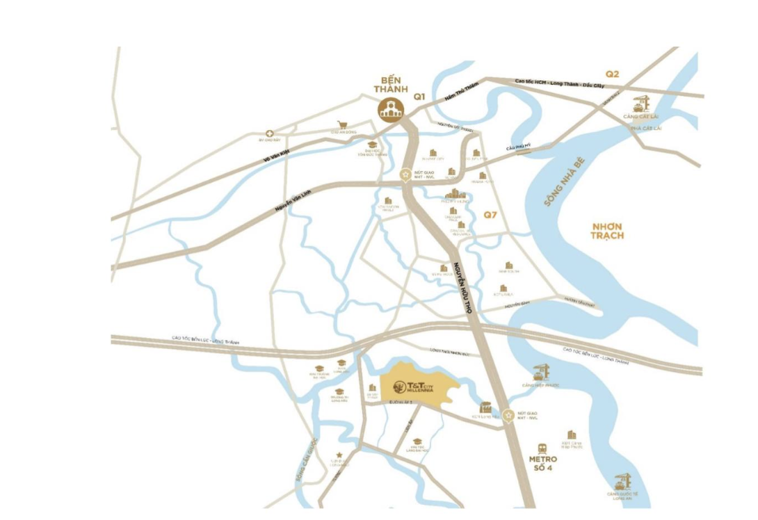 T&T City Millennia sở hữu vị trí đắc địa cùng lợi thế thừa hưởng từ hạ tầng tỷ đô phía Nam TP.HCM