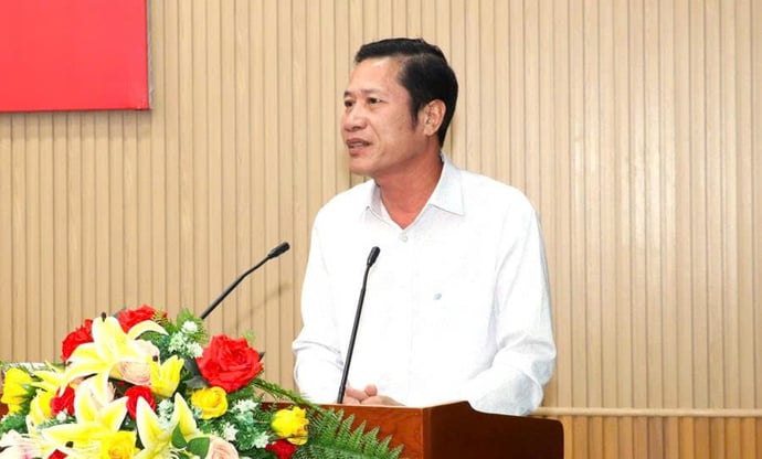 Giám đốc Sở Nội vụ tỉnh Cà Mau, Trần Hữu Phước phát biểu tại Hội nghị sơ kết 02 tháng vận hành bộ máy chính quyền địa phương 02 cấp.