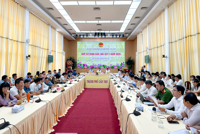 Quang cảnh hội nghị giao ban báo chí quý I.