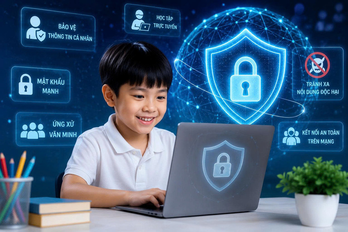 Bảo vệ và hỗ trợ trẻ em phát triển trên môi trường mạng. Ảnh minh họa.