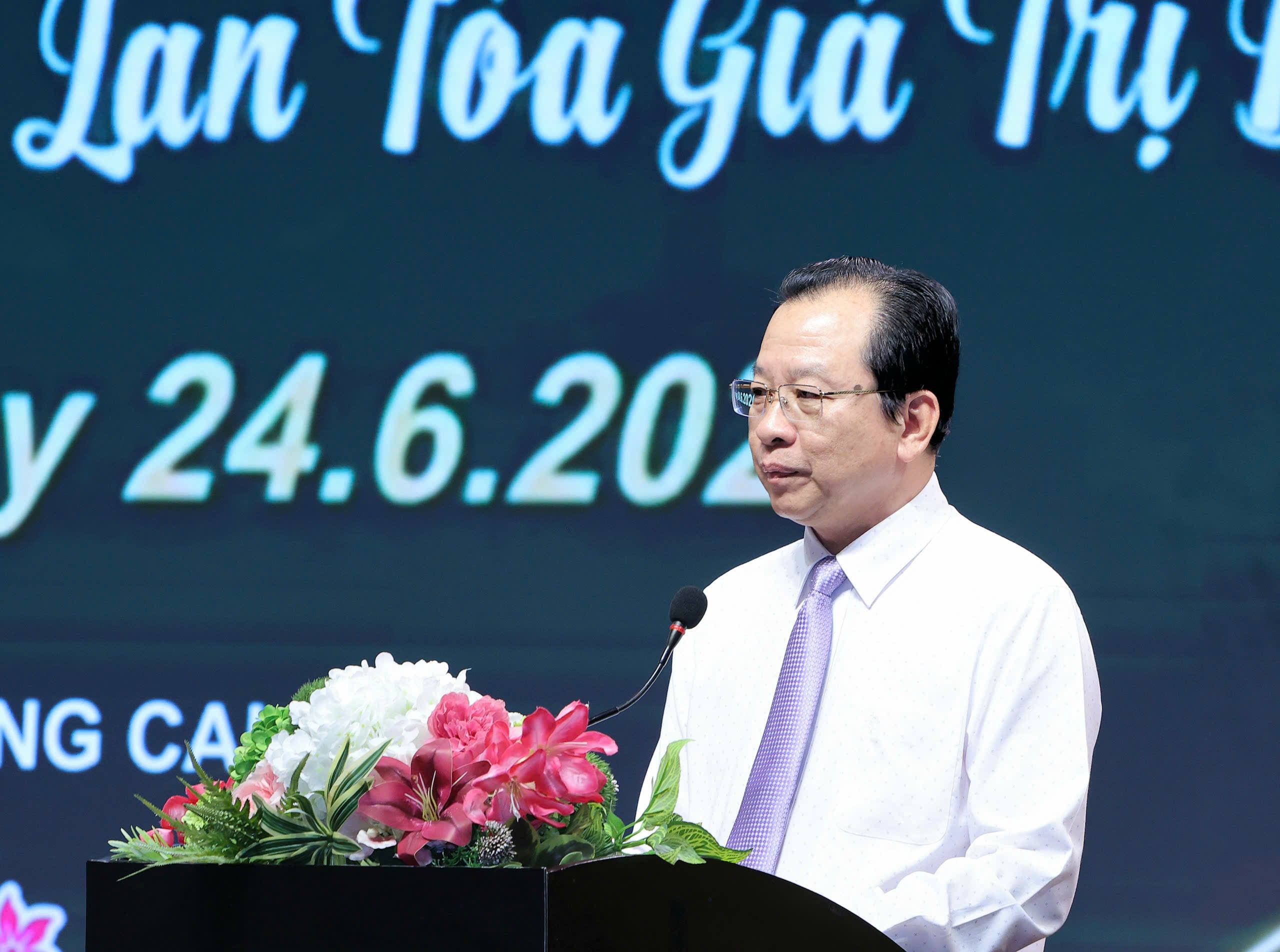 Ông Vương Quốc Nam - Thành ủy viên, Phó Chủ tịch UBND TP. Cần Thơ phát biểu tại lễ khai mạc sự kiện.