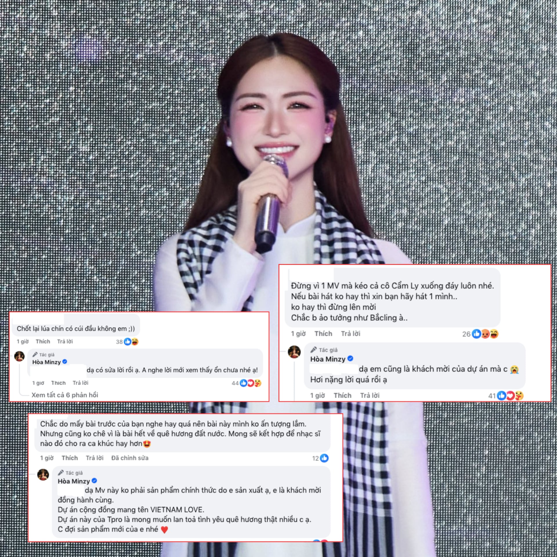 Hoà Minzy phân trần khi bị nói "kéo Cẩm Ly xuống đáy", đáp trả loạt bình luận liên quan câu hát "lúa chín cao nhưng chẳng hề cúi đầu" - áº¢nh 3.