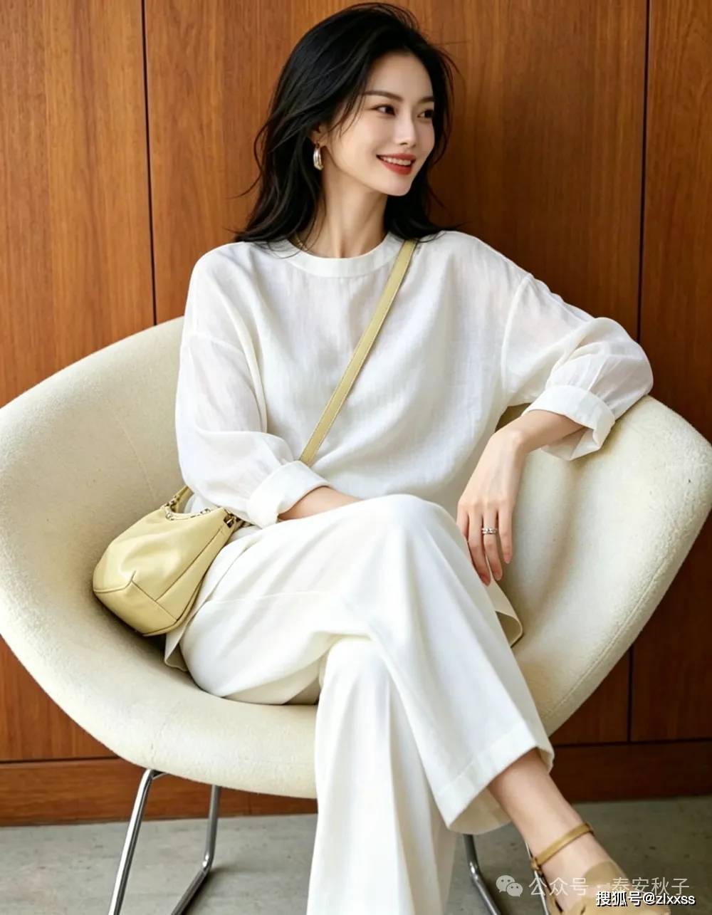 Gallery - Sự kết hợp kinh điển áo sơ mi rộng thùng thình + quần ống rộng đang rất được ưa chuộng; phụ nữ 40 và 50 diện trang phục này rất lịch lãm và sành điệu - image 4