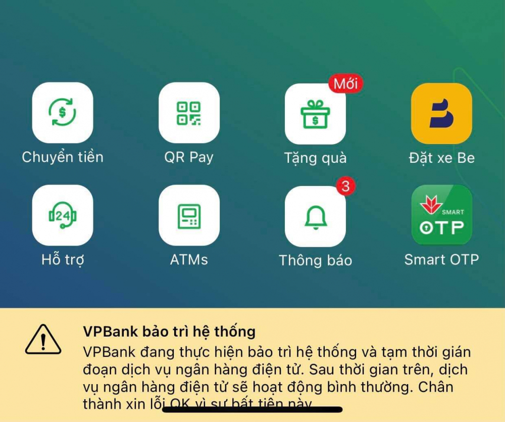 Internet Banking VPBank lỗi hệ thống, khách hàng không thể thực ...