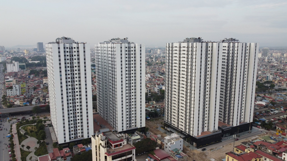 Các toà chung cư HH1, HH2, HH3, HH4 xây dựng theo hình thức BT tại phường Đồng Quốc Bình