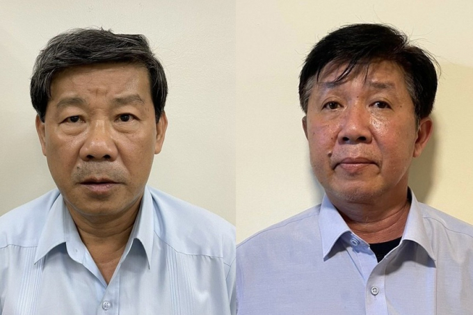 Cựu Chủ tịch Bình Dương Trần Thanh Liêm và Phó Chủ tịch Nguyễn Thanh Trúc. Ảnh: Bộ Công an.