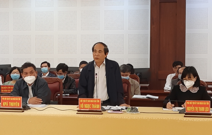 Mr. Vo Ngoc Thanh, Chairman of the People's Committee of Gia Lai province, spoke at the meeting. Photo: Tuan Anh.