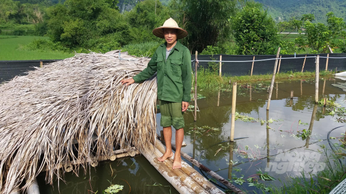 Nhiều ruộng lúa kém hiệu qủa đã được nông dân xã Thượng Nung cải tạo thành ao nuôi ốc nhồi, đang đem lại hiệu quả kinh tế cao. Ảnh: Đồng Văn Thưởng.