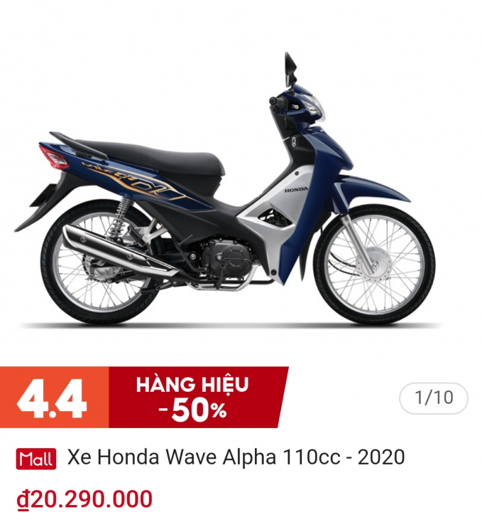 Honda Wave Alpha 110, từ giữa tháng 3 tăng giá cả triệu đồng.