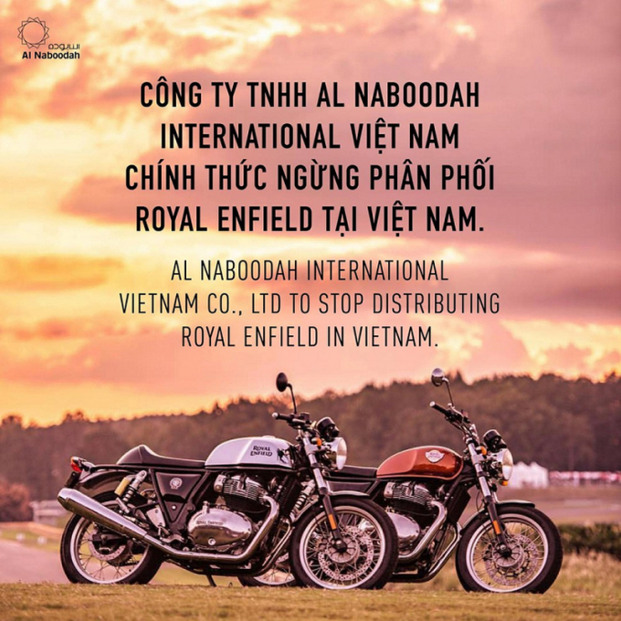 Tuyên bố chính thức của nhà phân phối về việc ngừng cung cấp Royal Enfield tại Việt Nam.