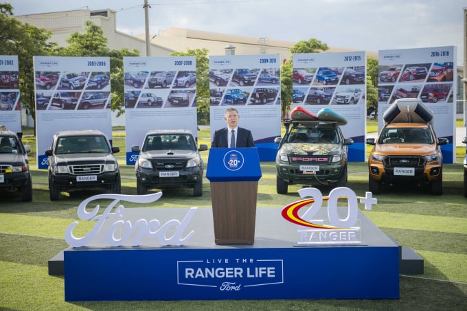 Ông Phạm Văn Dũng - Tổng Giám đốc Ford Việt Nam phát biểu tại sự kiện 20 năm của lần ra mắt Ford Ranger tại Việt Nam.
