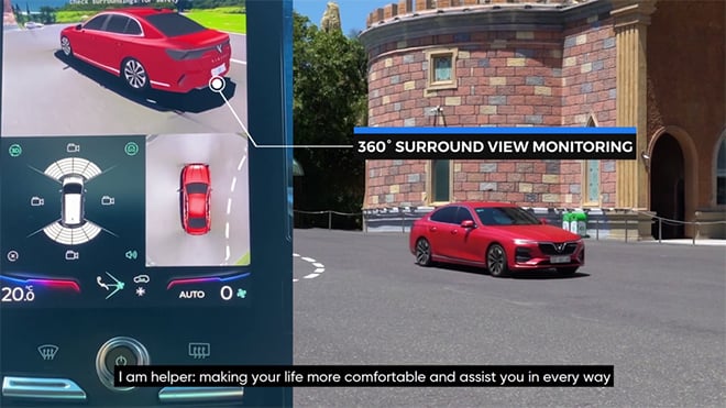 Thử nghiệm tính năng quan sát toàn cảnh 360 độ (Surround View Monitoring - SVM) trên xe VinFast A2.0.