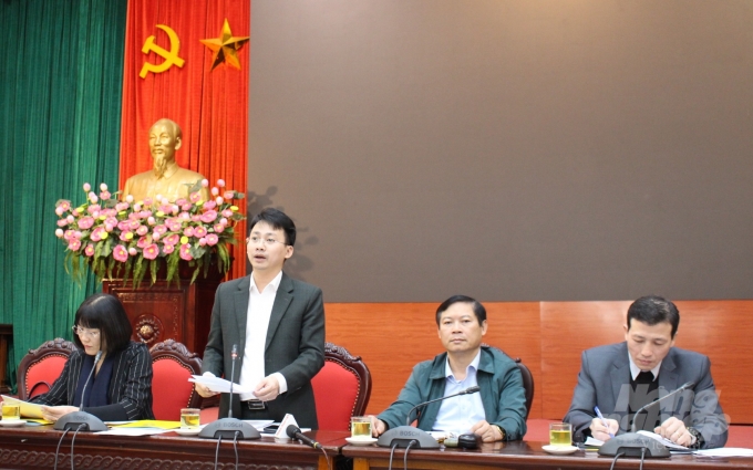 Ông Trần Trung Hiếu, Phó Giám đốc Sở Du lịch Hà Nội thông tin tại buổi giao ban báo chí do Thành ủy Hà Nội tổ chức vào chiều 18/2. Ảnh: Mai Chiến.