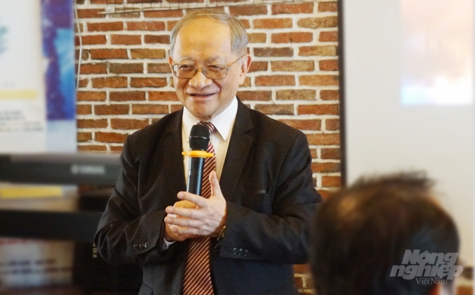 TS Lê Đăng Doanh - Nguyên Viện trưởng Viện Kinh tế Trung Ương trong buổi tọa đàm với các doanh nghiệp do BSA tổ chức. Ảnh: Nguyễn Thủy.