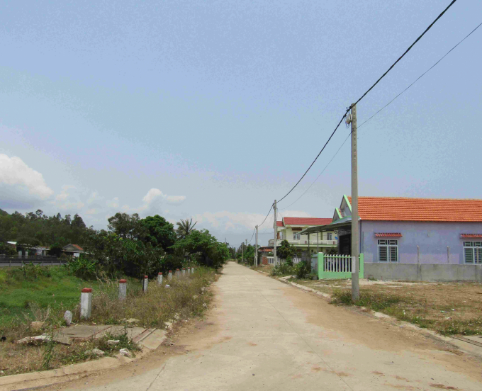 Dự án Hạ tầng kỹ thuật Khu tái định cư thôn Phú Tân 2, xã An Cư. Ảnh: MB.