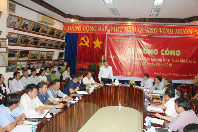 Lễ mừng công Công ty Cao su Việt - Lào hoàn thành kế hoạch sản lượng năm 2019 về đích trước 20 ngày.