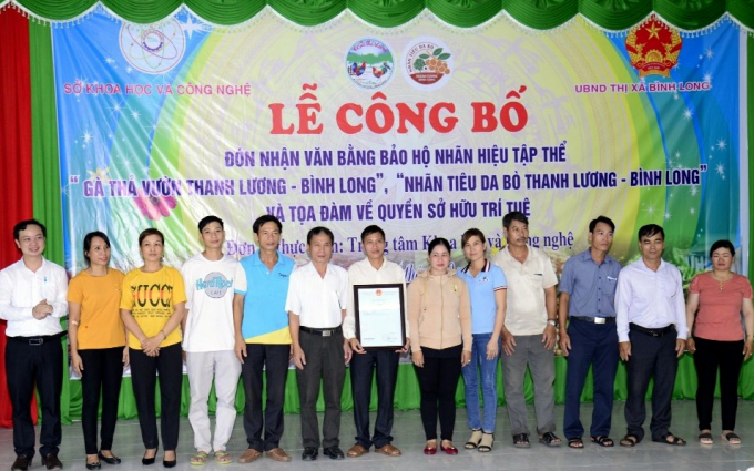 Gà thả vườn Thanh Lương được cấp giấy chứng nhận đăng ký nhãn hiệu tập thể.