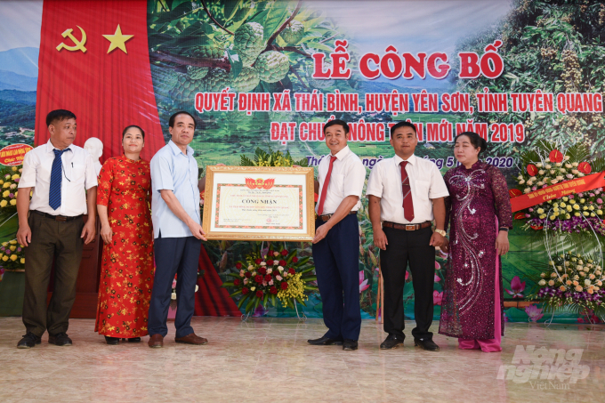 Xã Thái Bình, huyện Yên Sơn được công nhận đạt chuẩn nông thôn mới sáng 17/5. Ảnh: Tùng Đinh.