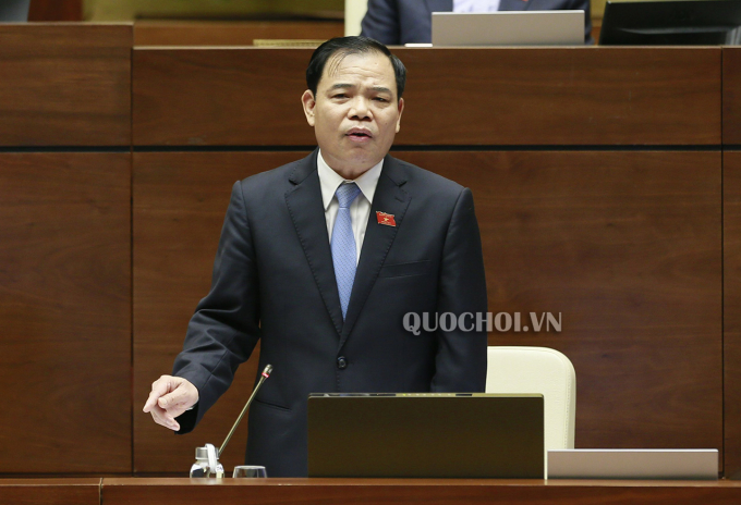 Bộ trưởng NN-PTNT Nguyễn Xuân Cường cho rằng các sửa đổi sẽ tạo ra khuôn khổ pháp lý đầy đủ hơn, phù hợp hơn để thích ứng trong tình hình mới. Ảnh: Quochoi.vn.