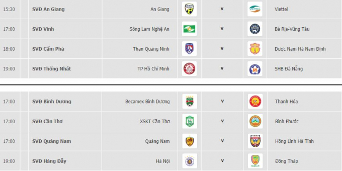 Lịch thi đấu vòng 1/8 Cup Quốc gia. 3 trận đáng chú ý nhất là TPHCM - Đà Nẵng, Bình Dương - Thanh Hóa, và Quảng Ninh - Nam Định.