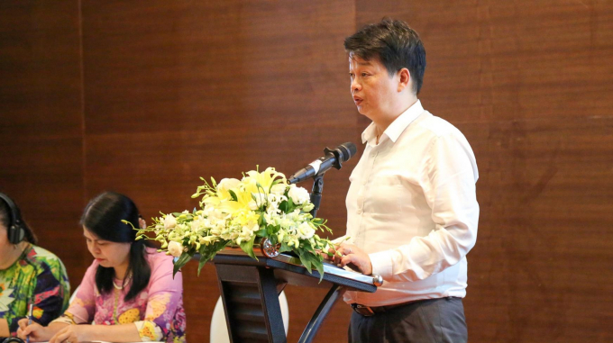 Ông Trần Nhật Lam, Phó Chánh văn phòng Văn phòng NTM Trung ương phát biểu tại hội thảo. Ảnh: HM. 