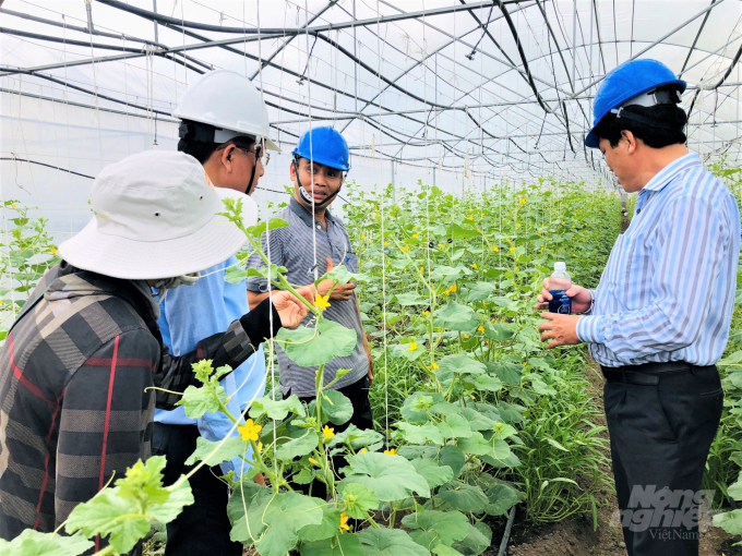 Nhiều doanh nghiệp, HTX trên địa bàn tỉnh Đồng Nai đang áp dụng công nghệ tưới tiên tiến, tiết kiệm nước trong sản xuất. Ảnh: Minh Sáng.