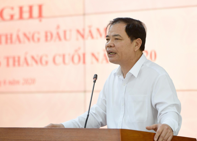 Bộ trưởng Nguyễn Xuân Cường đề nghị khó khăn một thì toàn ngành phải nỗ lực gấp đôi nhằm hoàn thành các mục tiêu của ngành trong năm 2020. Ảnh: Tùng Đinh.