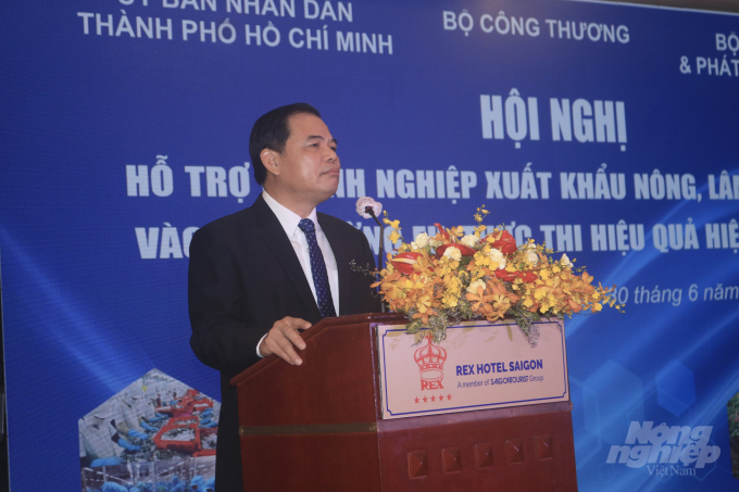 Bộ trưởng Nguyễn Xuân Cường phát biểu tại Hội nghị. Ảnh: Thanh Sơn.