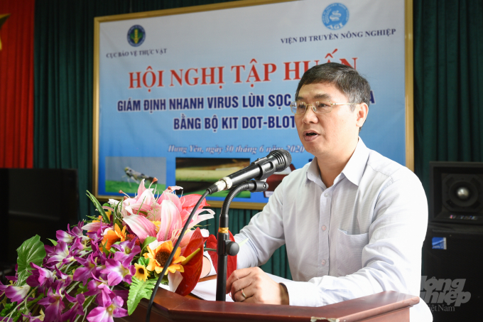 Ông Nguyễn Quý Dương, Phó Cục trưởng Cục BVTV (Bộ NN-PTNT) phát biểu tại buổi tập huấn. Ảnh: Tùng Đinh.