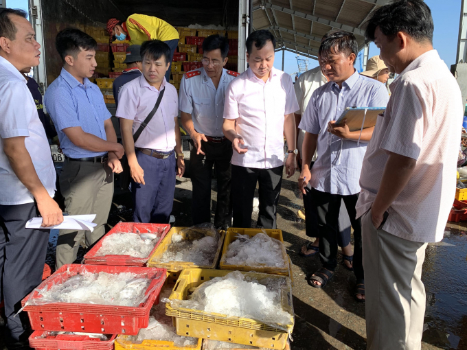 Việt Nam đang nỗ lực cao nhất nhằm sớm đề nghị phía EC rút 'thẻ vàng' cho ngành thủy sản. (Trong ảnh: Lãnh đạo Tổng cục Thủy sản kiểm tra công tác truy xuất nguồn gốc hải sản đánh bắt tại cảng). Ảnh: TL.