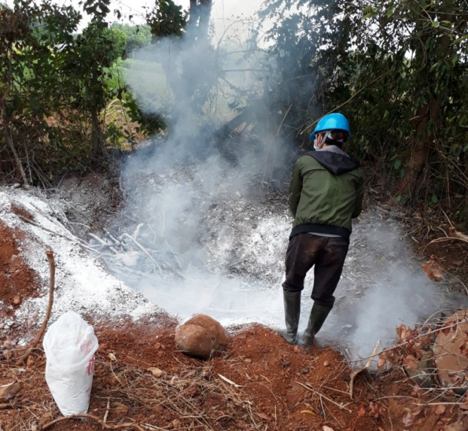 Tiêu hủy bắt buộc đàn gà bị cúm A/H5N6 của ông Tô Đông Hảo ở thôn Phú Long I, xã Bình Phước