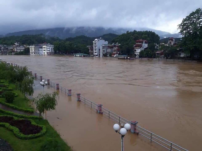 Mưa lớn gây nhập lụt ở Hà Giang năm 2018. Ảnh: Facebook.