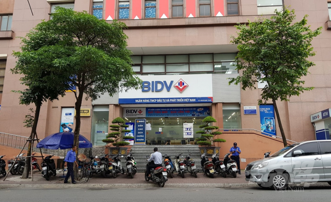 Chi nhánh ngân hàng BIDV Ngọc Khánh, nơi xảy ra vụ cướp sáng 27/7. Ảnh: Tùng Đinh.