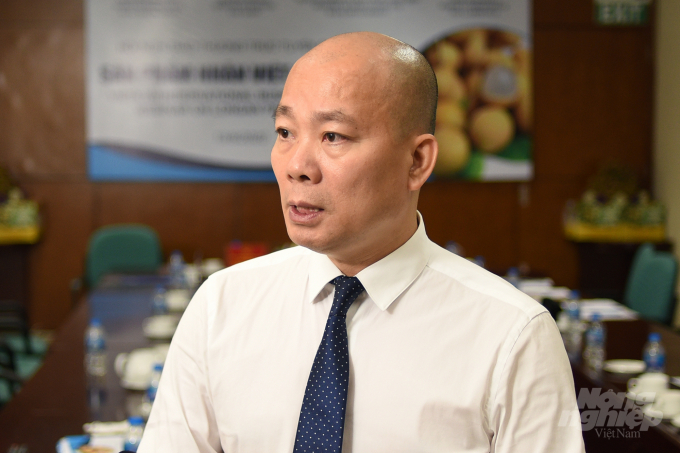 Ông Nguyễn Bá Phú, Cục trưởng Cục Xúc tiến thương mại Bộ Công thương chia sẻ về tiềm năng của thị trường Hàn Quốc với các sản phẩm nhãn. Ảnh: Tùng Đinh.