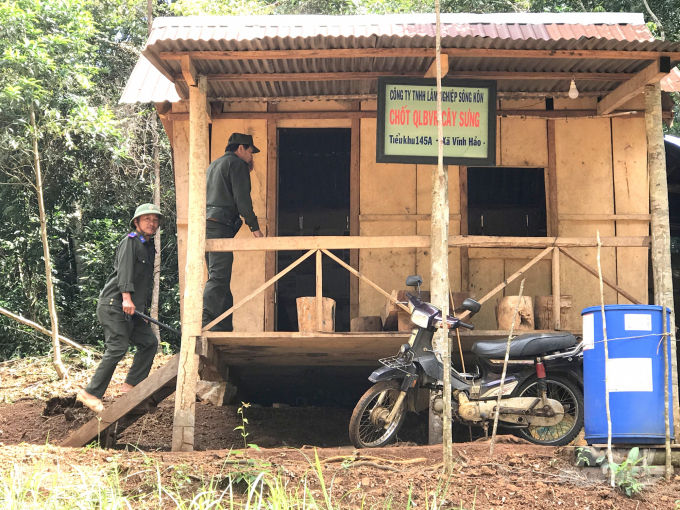 Chốt bảo vệ rừng Cây Sưng nằm trên địa bàn xã Vĩnh Hảo (huyện Vĩnh Thạnh, Bình Định). Ảnh: Vũ Đình Thung.