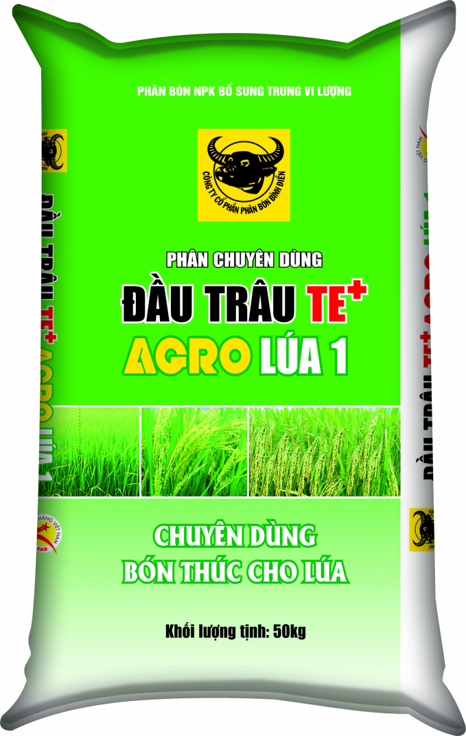 Phân Đầu Trâu chuyên dùng bón thúc cho lúa của Công ty Bình Điền. Ảnh: Phi Long.