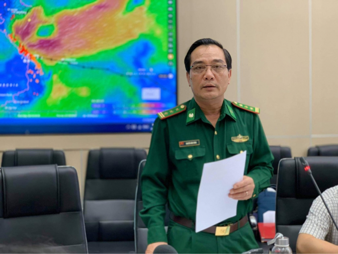 Đại tá Nguyễn Đình Hưng, Phó trưởng phòng Cứu hộ cứu nạn (Bộ tư lệnh Biên phòng) tại buổi họp Ban Chỉ đạo Trung ương về Phòng chống thiên tai. Ảnh: TT.