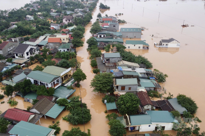 Nguy cơ xảy ra ngập lụt trên diện rộng do hoàn lưu bão số 9 ở Quảng Trị rất lớn. Ảnh: Duy Hùng.