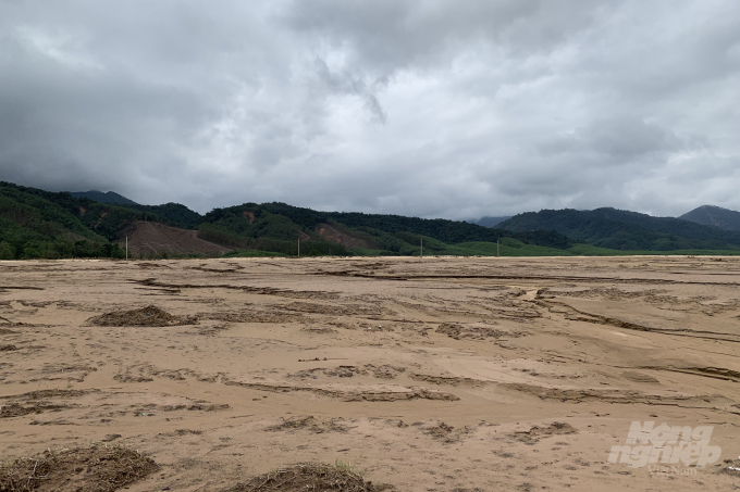 Khu đất bị bồi lấp tại xã Triệu Nguyên, huyện Đắk Rông, tỉnh Quảng Trị. Ảnh: Viện Khoa học Nông nghiệp VN