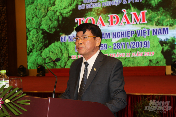 Phó Giám đốc Sở NN-PTNT, ông Nguyễn Tiến Lâm phát biểu về tình hình chung của ngành lâm nghiệp Nghệ An. Ảnh: Việt Khánh.