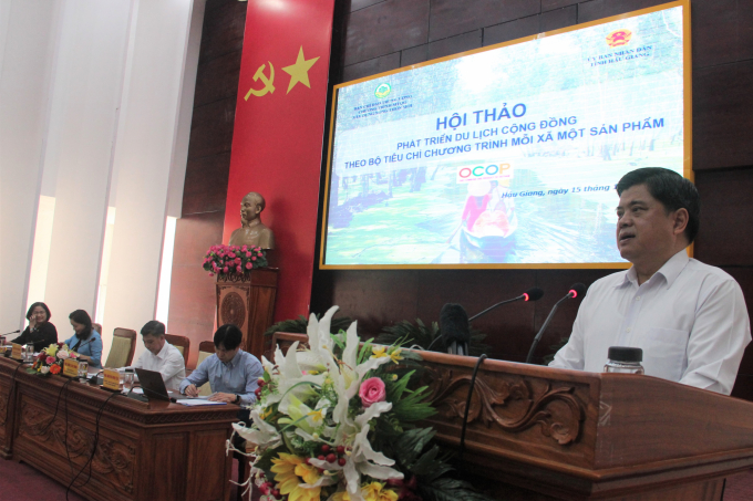 Thứ trưởng Bộ NN-PTNT Trần Thanh Nam phát biểu khai mạc buổi hội thảo. Ảnh: Trung Chánh.