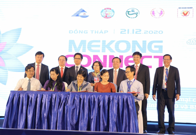 Lễ ký kết phối hợp 4 tỉnh, thành phố ABCD Mekong. -Ảnh: AT