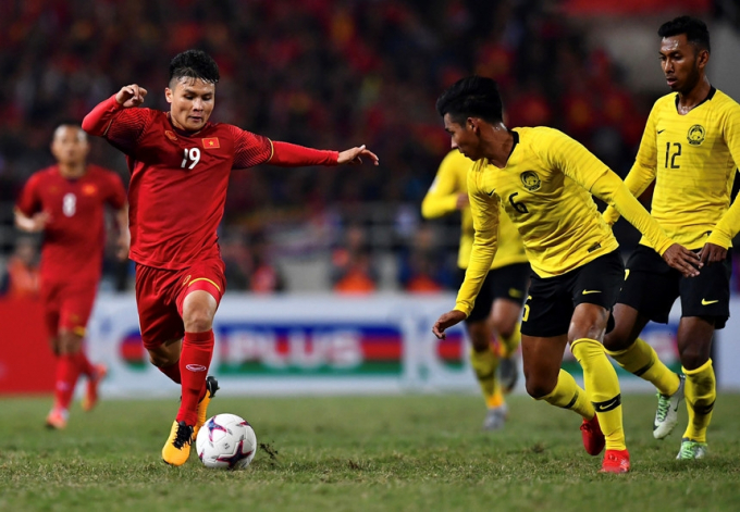 Việt Nam từng thắng Malaysia 1-0 tại Mỹ Đình hồi cuối năm 2019. Ảnh: VFF.
